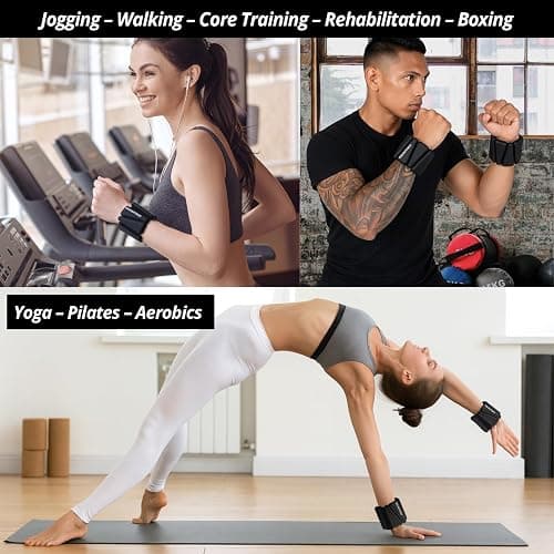 Wrist & Ankle Weights, Adjustable Bands for Women & Men Workouts, Set of 2 – 2lb or 4lb (1lb or 2lb each strap) Ideal for Runs, Jogs, Walks, Yoga, Dance, Pilates, Cardio, Aerobics, Strength Training thumbnail 6