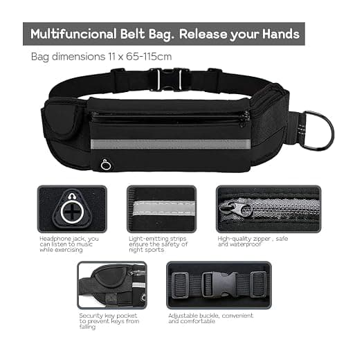 Edipets, Laisse Canicross, Main Libre Chien, pour Ceinture, Running, Anti-tirons, réfléchissant, 160-220 cm (Noir) thumbnail 3
