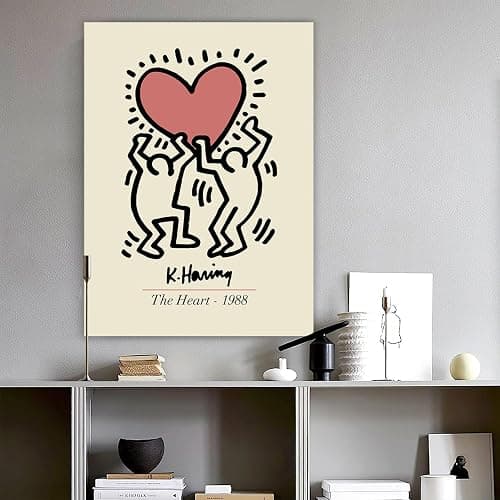 Atrippy Minimalist Large Posters Art Tapestry for Bedroom Aesthetic Cartoon Wall Tapestry Boho Funny Anime Poster Wall Hanging for Dorm Living Room Decor (24''x36'') - 36L" x 24W" - Heart Love thumbnail 9
