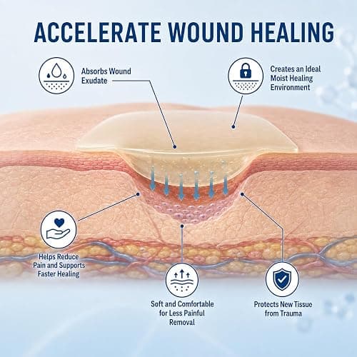 Hydrocolloid Roll for Wound Care Skin-Friendly Self Adhesive 2in x 12ft | Cut-to-Size Waterproof Hydrocolloid Bandages with Flexible Fit for Minor Wounds, Blisters, Pimples, and Friction thumbnail 5