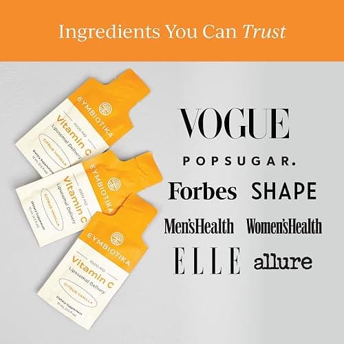 CYMBIOTIKA Vitamin C Individual Packets, Liposomal Delivery, Supplement for Immune Support, Collagen Boost, & Healthy Aging, Skin Hydration Packets, Citrus Vanilla Flavor, 30 Count thumbnail 6