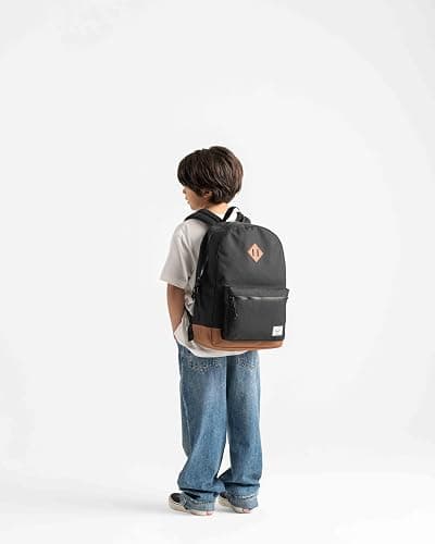 Herschel Supply Co. Youth Heritage Backpack, Black/Saddle Brown, 26 L thumbnail 5