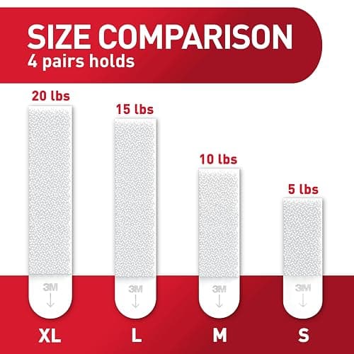 Command 20 lb XL 16 Pairs Heavyweight Picture Hanging Strips (32 Strips), Damage-Free Hangers for Picture Frames, No Tools Required, Ideal for Home Room Wall Decor, White Adhesive thumbnail 2