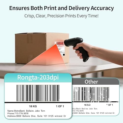 Rongta Thermal Shipping Label Printer, Bluetooth Wireless 4x6 Sticker Label Maker for Package, Compatible with Windows, Mac, Android & iPhone, Used for Small Business thumbnail 4