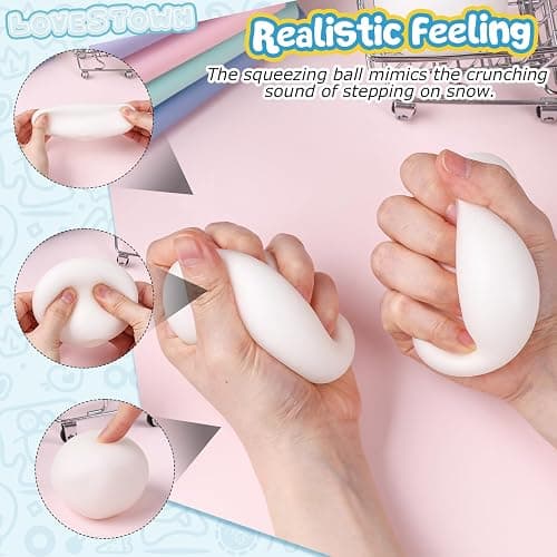 LovesTown 3PCS Stress Balls, 2.5 Inch Sensory Fidget Toy Crunchy Snow Stress Balls for Kids Adults Friends Families thumbnail 3