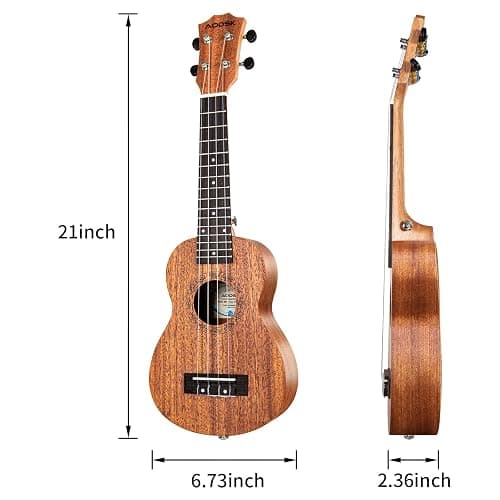 AODSK Soprano Ukulele for Beginner 21 Inch Ukelele with Gig Bag Strap Nylon String 4 Picks Holiday Gift thumbnail 5