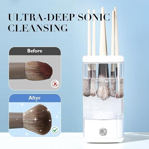 Electric Makeup Brush Cleaner, 2026 New Automatic MakeupBrush Cleaner Machine Portablefor USB Makeup Brushes Cleaner for Deep Cleaning All Size Beauty Makeup Brushes (Transparent) thumbnail 3