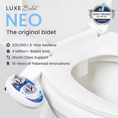 LUXE Bidet NEO 120 - Single Nozzle, Self-Cleaning, Non-Electric Bidet Attachment for Toilet Seat, Adjustable Water Pressure, Rear Wash (Blue) thumbnail 3