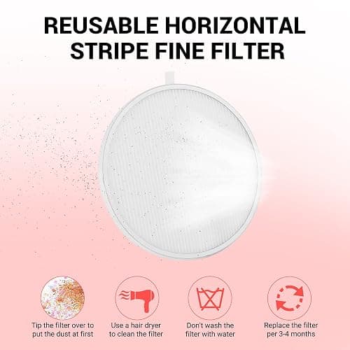 MelodySusie Nail Dust Collector Replacement Filter 2 Pack, Reusable Dust Filter for MelosySusie Nail Dust Collector Vacuum Fan Dust Collector Extractor Electric Dust Suction Machine thumbnail 3