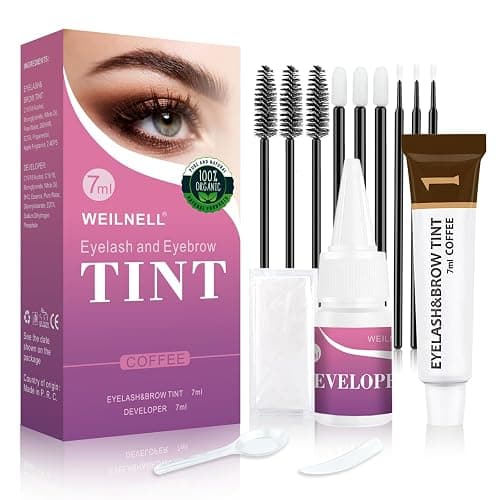 Eyelash & Eyebrow Color Kit, Professional Instant Lash & Brow Color Kit, Easy to Use with Natural Results, DIY Hair Coloring Eye Brow & Eye Lash Set for Beginner Salon Beauty 7ml (Coffee/Dark Brown) - Image 1