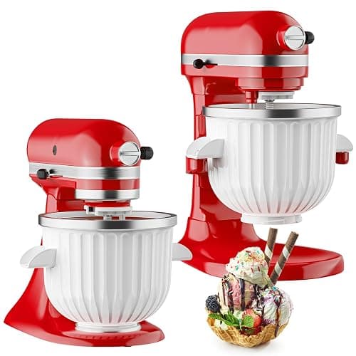 Ice Cream Maker Attachment for KitchenAid Stand Mixer, 2 Qt Ice Cream Bowl | Fits 4.5Qt and Larger KitchenAid Stand Mixers, For Ice Cream, Frozen Yogurt, Sorbet & Gelato by Focollk - Image 1