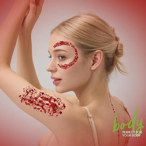 Teenitor Body Glitter, Red Body Glitter Gel, Hair Glitter, Face Glitter, 80g/2.8oz Red Glitter Gel for Face, Makeup, Hair, Eye thumbnail 6
