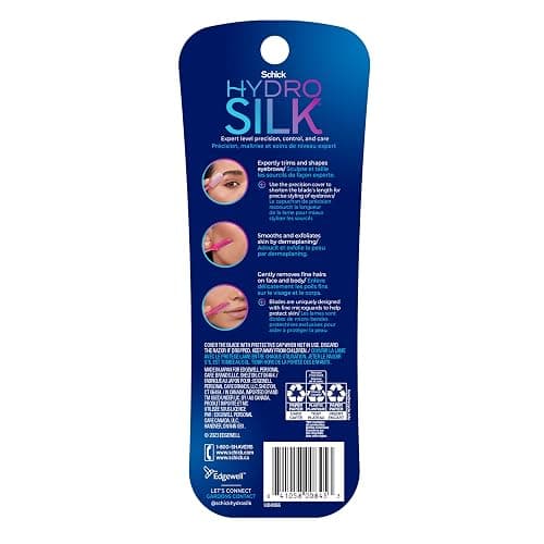 Schick Hydro Silk Touch-Up Dermaplaning Tool with Precision Eyebrow Cover, 9ct | Dermaplane Razor, Face Razors for Women, Peach Fuzz Remover | Beauty Stocking Stuffer thumbnail 9