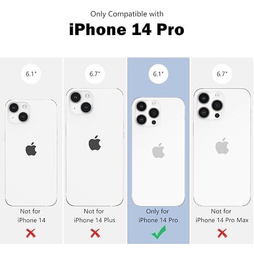 ZTOFERA Mirror Case for iPhone 14 Pro, Mirror for Girls Women Makeup, Cute Glossy Hard Back + Raised Edge Phone Bumper, Anti-Drop Shockproof Protective Case for iPhone 14 Pro - Clear thumbnail 3