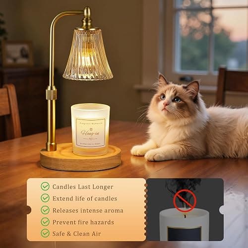 Candle Warmer Lamp with Timer Dimmable,Birthday Gifts for Women Mom Sister,Adjustable Height Wax Melt Warmer for Jar Candles,House Warming Gifts New Home,Ideal for Office,Dorm,Bedroom Home Decor thumbnail 4