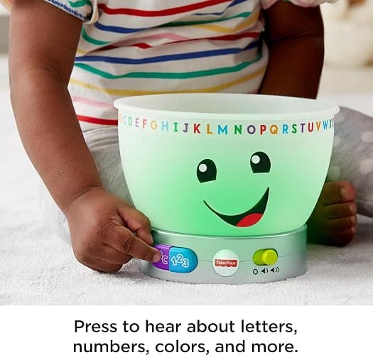 Fisher-Price Baby Learning Toy Laugh & Learn Magic Color Mixing Bowl with Pretend Food Music & Lights for Ages 6+ Months thumbnail 2
