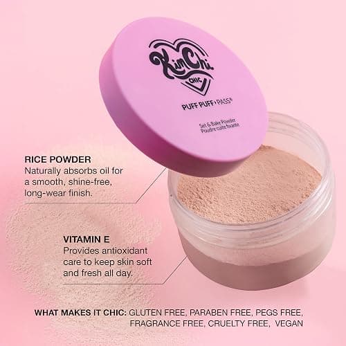 KimChiChic Beauty Puff Puff Pass Loose Setting Powder Makeup, Set & Bake Face Powder with Rice & Vitamin E, Matte Airbrush Finish, Oil Control with Velour Pad, Cruelty-Free, Translucent 0.70 oz (20 g) thumbnail 6