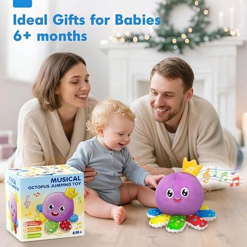 Baby Toy for 6 12 18 Months, Crawling Musical Dancing Moving Bouncing Learning Plush Octopus, Tummy Time Toy for Infant 1 2 3 Year Old Boys Girls, Christmas Birthday Gifts, Sensory Toys for Toddler thumbnail 7