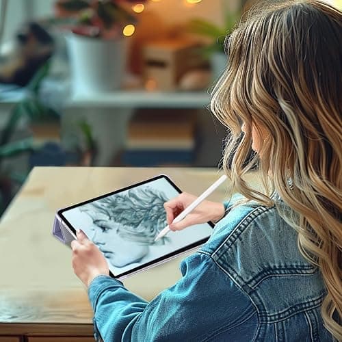 ProCase for New iPad Air 13 Inch Case M3 2025/ M2 2024, Slim Smart Cover with Translucent Hard Shell Back, Supports Touch ID, Auto Wake/Sleep -Purple - Purple thumbnail 7