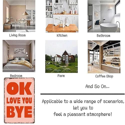 LAHUTK Funny Signs Poster OK Love You Bye Metal Wall Art for Office Dorm Room Bar Garage Decor 8X12inch thumbnail 7