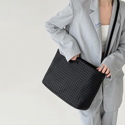 JINMANXUE Women Boston Bag, Woven Hobo Tote Handbag and Purses, Female Satchel Messenger Bags, Fashion Shoulder Crossbody Bag thumbnail 8
