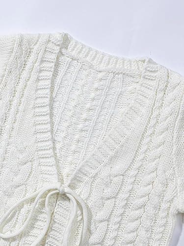 SOLY HUX Cardigan Sweaters for Women Cropped Tie Front Bow Lightweight Cardigan Long Sleeve Trendy Fall Shrugs thumbnail 4