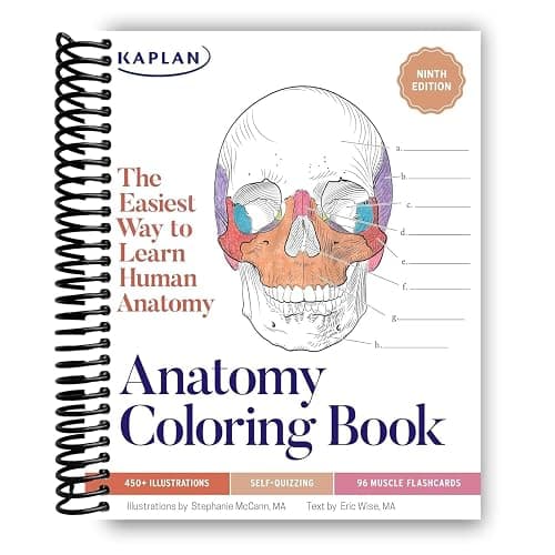Anatomy Coloring Book (Kaplan Test Prep) [Spiral-bound] Stephanie McCann and Eric Wise - Image 1