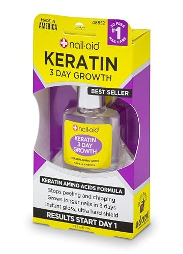 Nail-Aid Keratin 3 Day Growth Nail Treatment & Strengthener, Clear, 0.55 Fl Oz thumbnail 2
