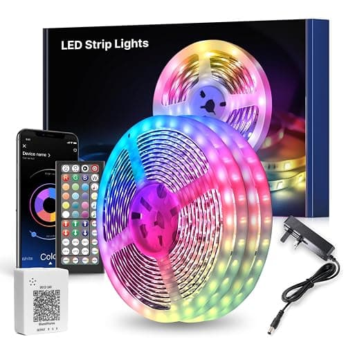 Mexllex LED Strip Lights 30m, Ultra-Long Lights Strip Music Sync Color Changing, Led Lights with App Control Remote, RGB Tape Light for Home Bedroom Party (2x15) - Image 1