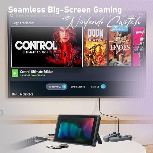 Nintendo Switch with Black and Gray Joy-Con with Dock, High Speed HDMI Cable (Renewed) thumbnail 9