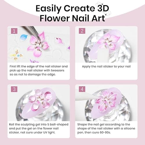 SUPWEE 3D Nail Sculpting Gel, Clear Molding Gel for Nail Art Non-Sticky for Extension Carving with Nail Stickers & Silicone Pen Suitable for DIY Manicure Home thumbnail 3