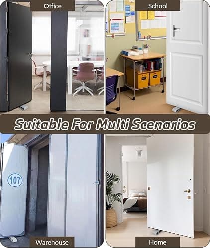 4 Pack Door Stops for Bottom of Door, Rubber Door Stopper Wedge with Holder, Door Holder to Keep Door Open, Wall Protector for Home & Office & School, Grey thumbnail 7