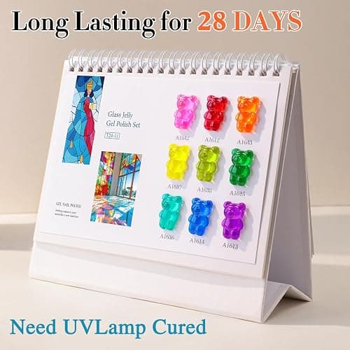Double Rhythm 28Pcs 0.5Oz Gel Nail Polish Set Same Color Same Bottle Soak Off Gel Polish Kit Nail Art Manicure Salon DIY at Home for Women (Neon Jelly Sheer Collection-T24-11) thumbnail 7