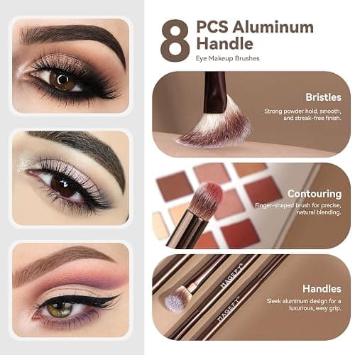 MAGEFY Makeup Brushes 22-in-12 Professional Makeup Brush Set Double-End Make Up Brushes for Powder Concealers Eye Shadows Blush with Gift Box thumbnail 5