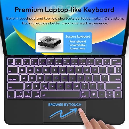 Keyboard Case for iPad Air 11-inch (M3 2025 / M2 2024) & iPad Pro 11 inch(1st/2nd/3rd/4th Generation) – Magic-Style Magnetic Keyboard Case with Multi-Touch Trackpad for 10.9” iPad Air 4th/5th Gen. thumbnail 8