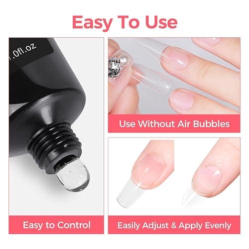 GELLAKTIK Solid Glue Gel for False Nail Tips, 30ml Gel Glue for Fake Nails Press On Nails, Nail Lamp Curing Needed, 30+Days Long Lasting thumbnail 9