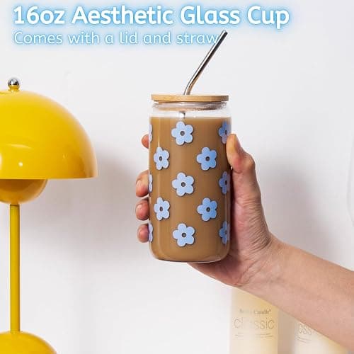 JTEWB Birthday Gifts For Women, Teen Girl, Her, Happy Birthday Gift Box For Girl, Women, Sister, Daughter, Friends, Cute Daisy Aesthetic Glass Cups Gift Set 7pcs thumbnail 4