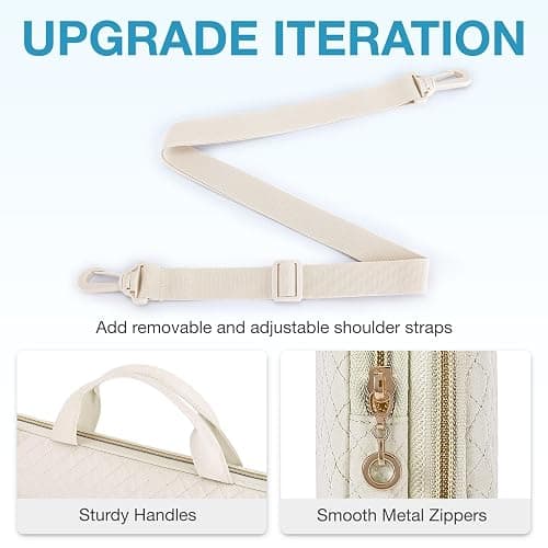 BAGSMART 15.6 Inch Laptop Shoulder Bag, Laptop Sleeve Compatible with MacBook Pro 16 Inch,15.6 Inch HP,Dell,Acer Aspire,Asus Notebook, Protective Case with Shoulder Strap,Pocket,Handle, Beige thumbnail 4