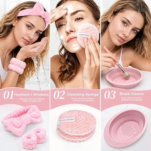 HGHDBT 70Pcs Pink Makeup Brushes Set Professional Makeup Kit Multi-functional Makeup Tool Set with Case Facial Makeup Accessories, Foundation Makeup Brush Kit Eye and Face Make up Brushes & Tools thumbnail 8