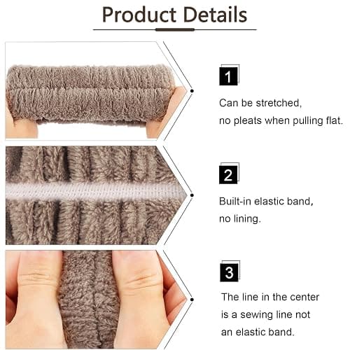 VELSCRUN Spa Headband, Makeup Face Wash Skincare Headbands, 5 Pcs Sponge Get Ready Bear Ears Hairband Facial Wristband Hair Clip Set, Stuff for Teen Girls Women Trendy Hair Accessories Dark Brown thumbnail 7