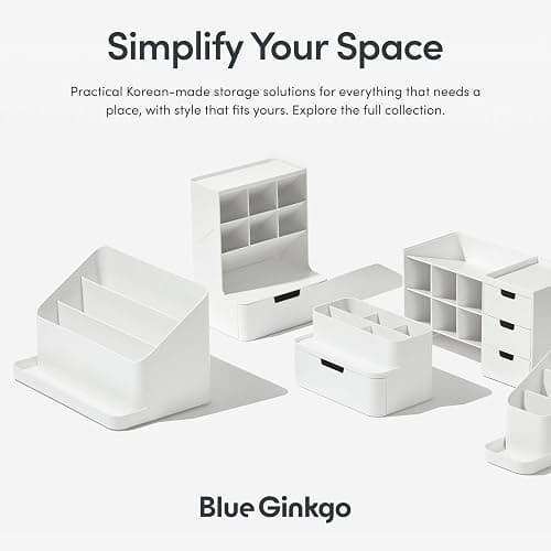 BLUE GINKGO Desk Holder – Korean-Made Office Organizer for Pencils, Pens, Notes, and Desk Supplies (Prussian Blue) thumbnail 6
