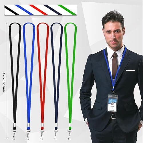 koorito 50 Pcs Badge Lanyards Flat Lanyards for ID Badges Bulk lanyard with Swivel J Hook Clip for Office Worker, Student, Teacher (Red) thumbnail 3