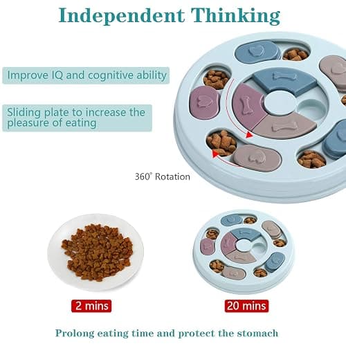 DR CATCH Dog Puzzle,Dogs Food Toys for IQ Training & Mental Enrichment,Dog Treat Puzzle(Blue) thumbnail 3