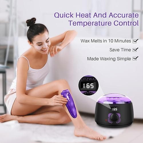 BLITZWAX Brazilian and Bikini Wax Pot for Women, Hard Waxing Warmer for Face, Legs and Body, At Home Hair Removal Machine, Beginner Friendly, Digital Fast Heating, 16oz Capacity thumbnail 2