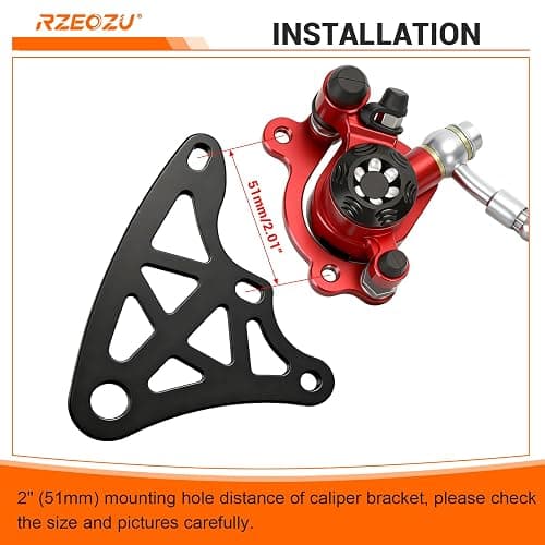 RZEOZU Mini Bike Hydraulic Brake Kit with Rear Caliper Mount Bracket Adapter Compatible with Monster Mega Moto 80cc 105cc MMB80 MMB105 Minibike GMB100 Coleman RB100 Powersports Parts thumbnail 6