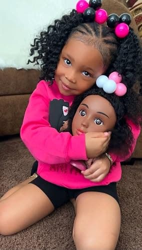 My Doll, 100% Human Hair Styling Head Doll Toy + Stand (Toffee) thumbnail 2