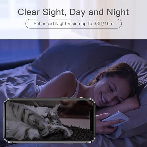 360° View 2K Pet Camera with Phone App, Indoor Security Camera, P2T Baby Monitor, Pan/Tilt, Motion & Sound Detection, Night Vision,Two-Way Audio, Works with Alexa thumbnail 7