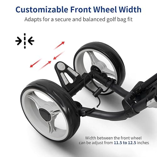 Caddytek Explorer V8 Golf Push Cart - SuperLite 4 Wheel Aluminum Foldable Cart with Adjustable Front Wheel Width, Foot Brake, Cooler Basket, Umbrella Holder, Drink Holder, Scorecard Console thumbnail 6