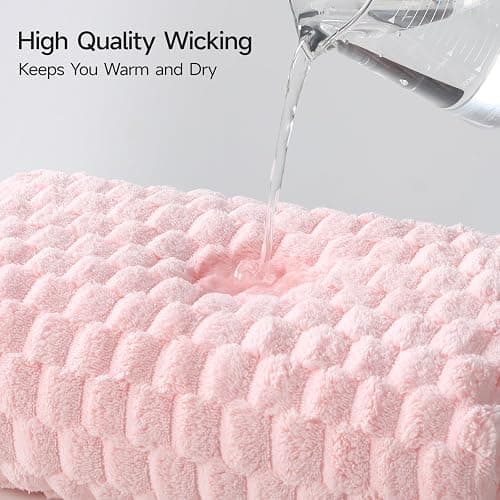 REDKISS 4 Pack Pink Microfiber Bath Towels - Extra Large Waffle Towels Set for Bathroom, Super Absorbent Towel Set of 4 Lagre, Quick Dry Bathroom Towel for Spa, Gym,Travel, Lint Free, Ultra Soft thumbnail 6
