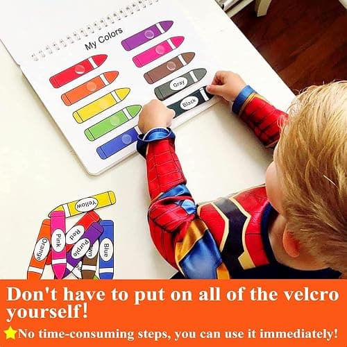 Mallify Busy Book for Toddlers 3-5, Montessori Busy Book with 30 Themes and 8 Markers, Kids Binder and Early Learning Toys, Preschool Busy Books for Toddlers, Tracing Coloring Book, BusyTots thumbnail 5